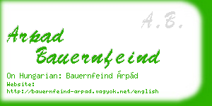 arpad bauernfeind business card